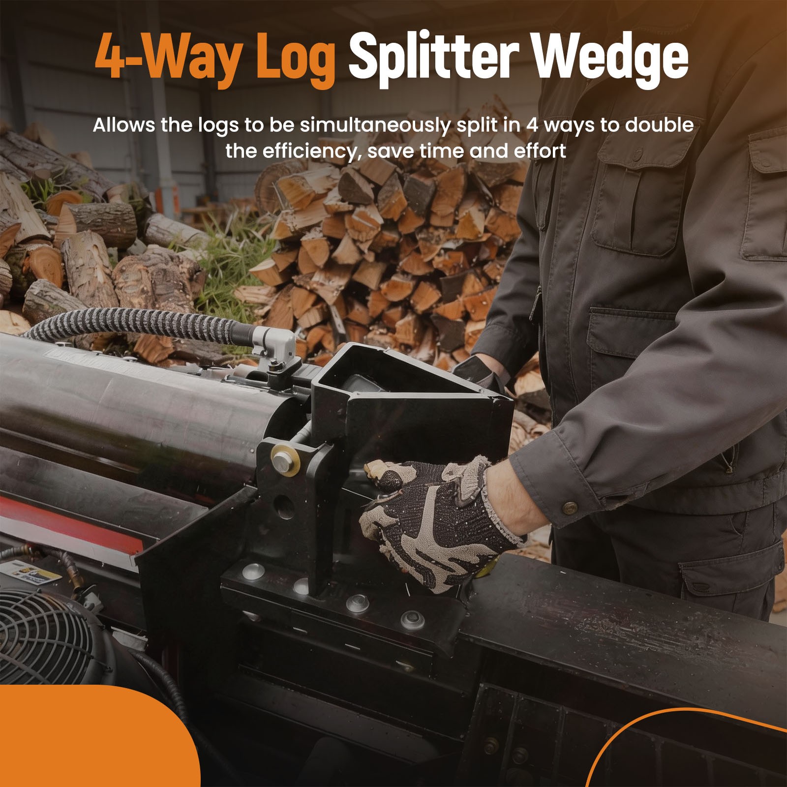 Black Steel 4 Way Wedge for Boss Log Splitter EC5T20 ED7T15 ES7T20 ED8T20