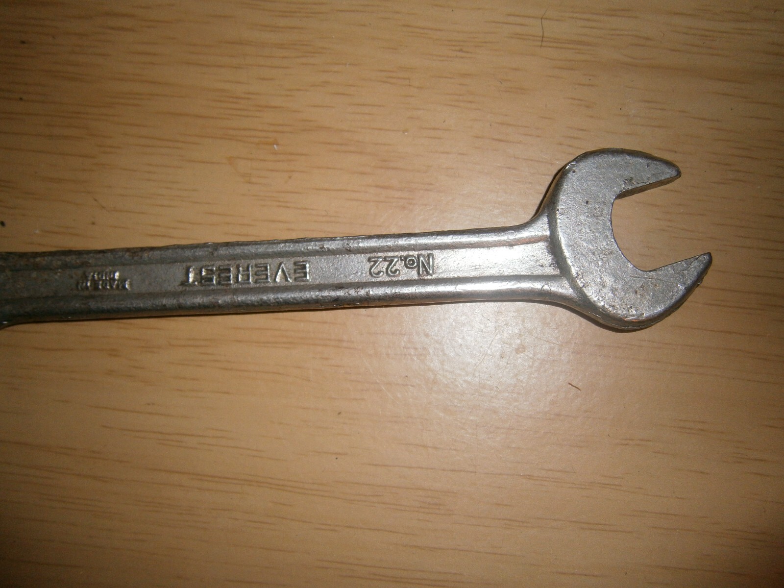 Vintage silver tone spanner. 3/4 & 5/8 ends.(E6b)