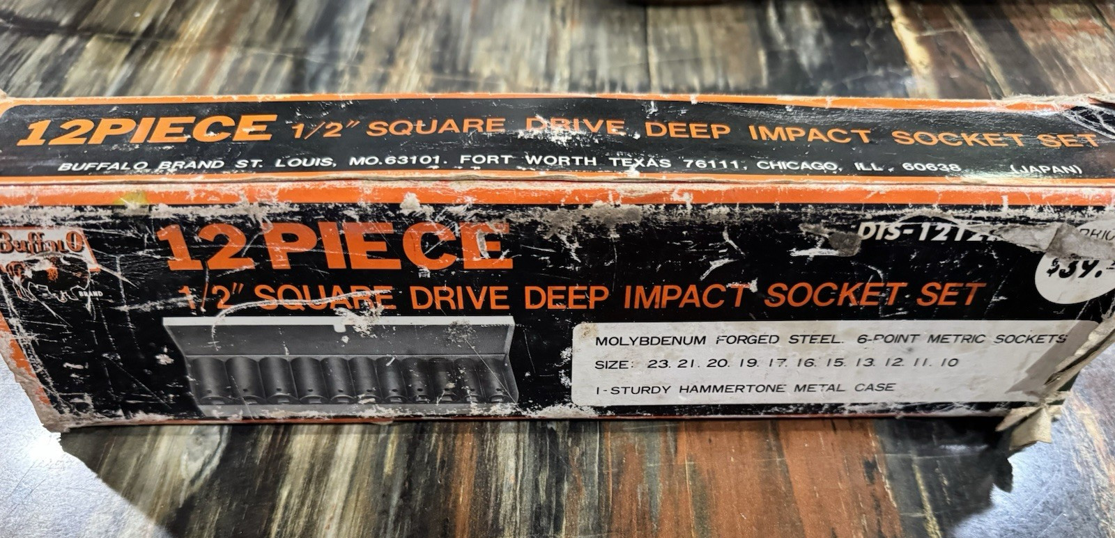 12-PIECE 1/2 SQUARE DRIVE DEEP IMPACT SOCKET SET VINTAGE MADE IN JAPAN