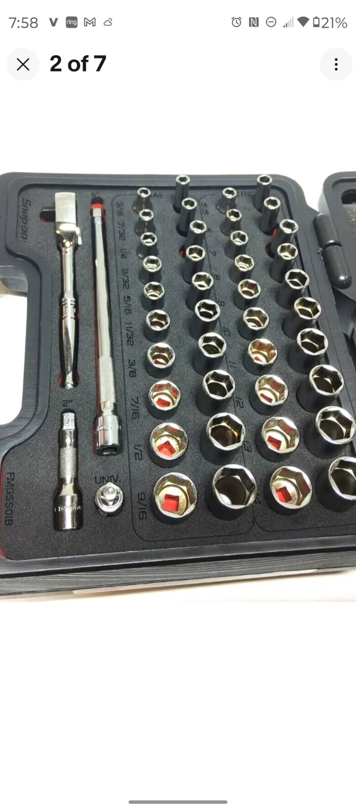 Snap-on™ BRAND NEW 1/4″ MASTER 44-pc 144TMPBFR METRIC/SAE Gen Svc Foam Set $1165