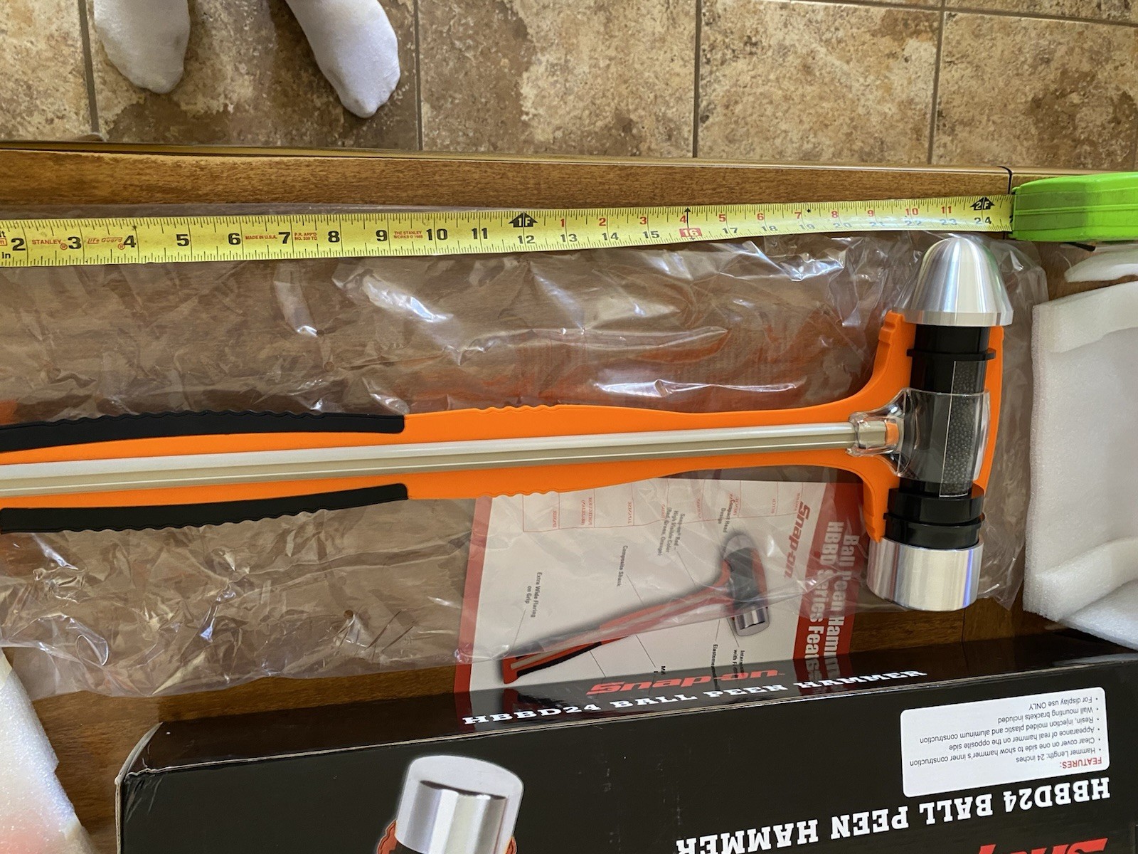 orange huge large 24 demo display promotion tool SNAP ON HBBD24 BALL PEEN HAMMER