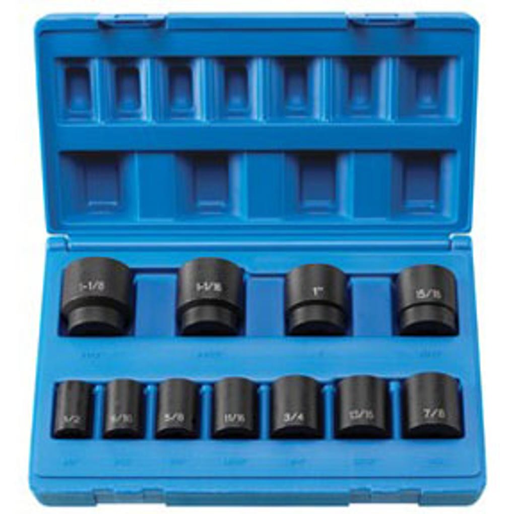 11-Piece 1/2 in. Drive 8-Point SAE Impact Socket Set GRY-1311S Brand New!