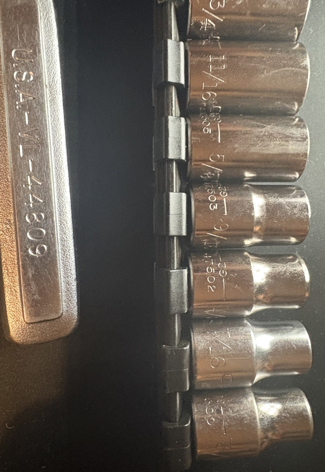 Vintage Craftsman USA 1/2” Drive Complete Socket Set 3/8-1-1/8 w/44809 Ratchet