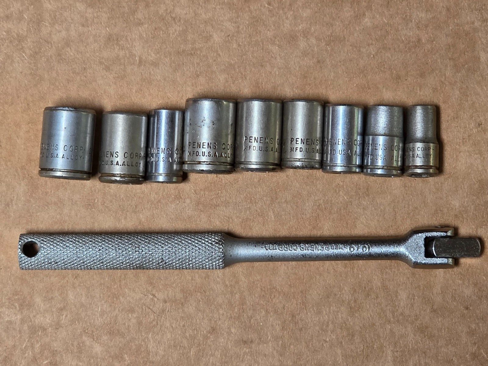 Penens 10 Piece 1/4″ Drive Socket Set SAE Breaker Bar USA