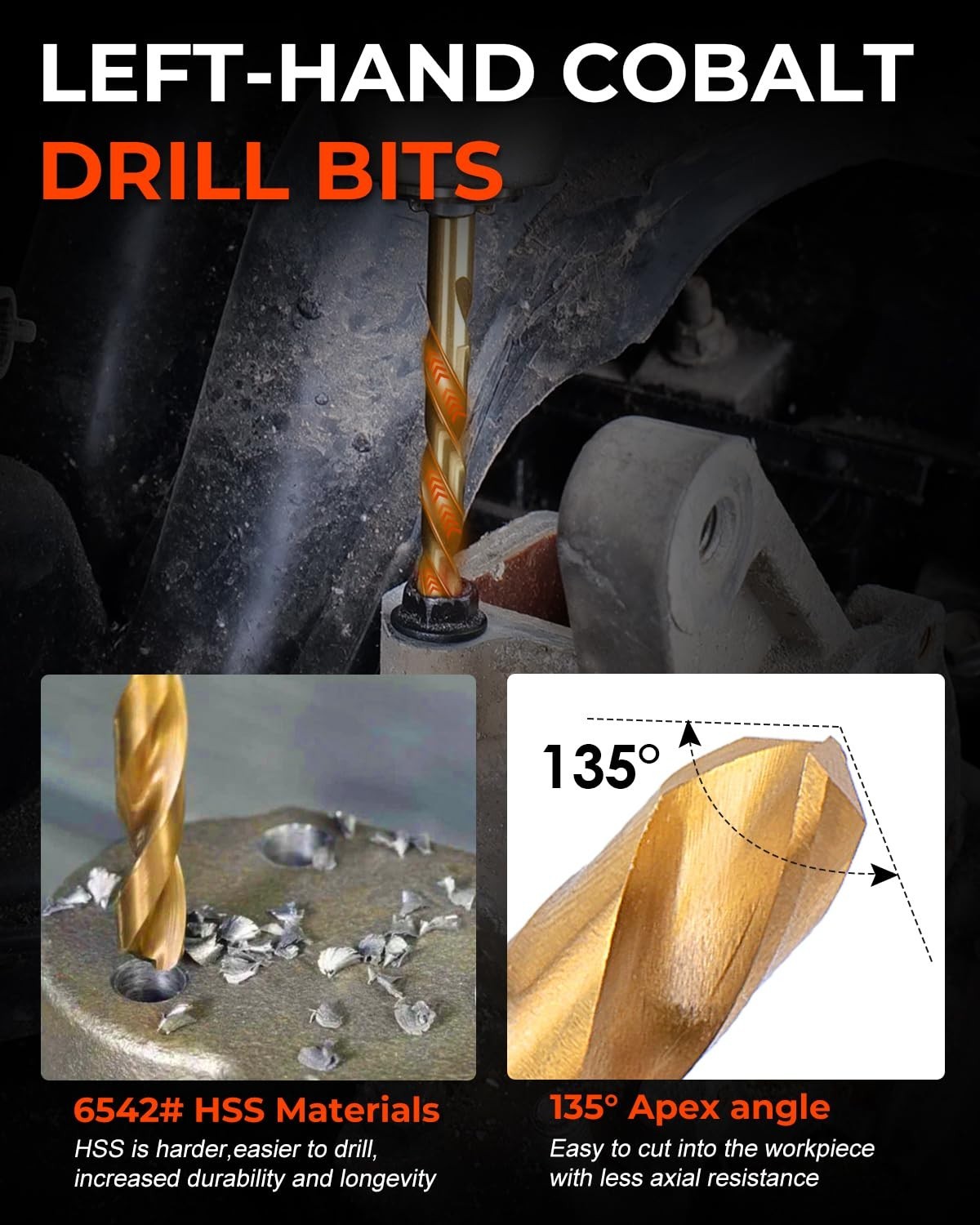 19pc Screw Extractor & Left Hand Drill Bit Set Damaged Bolt Easy Out Remover Kit