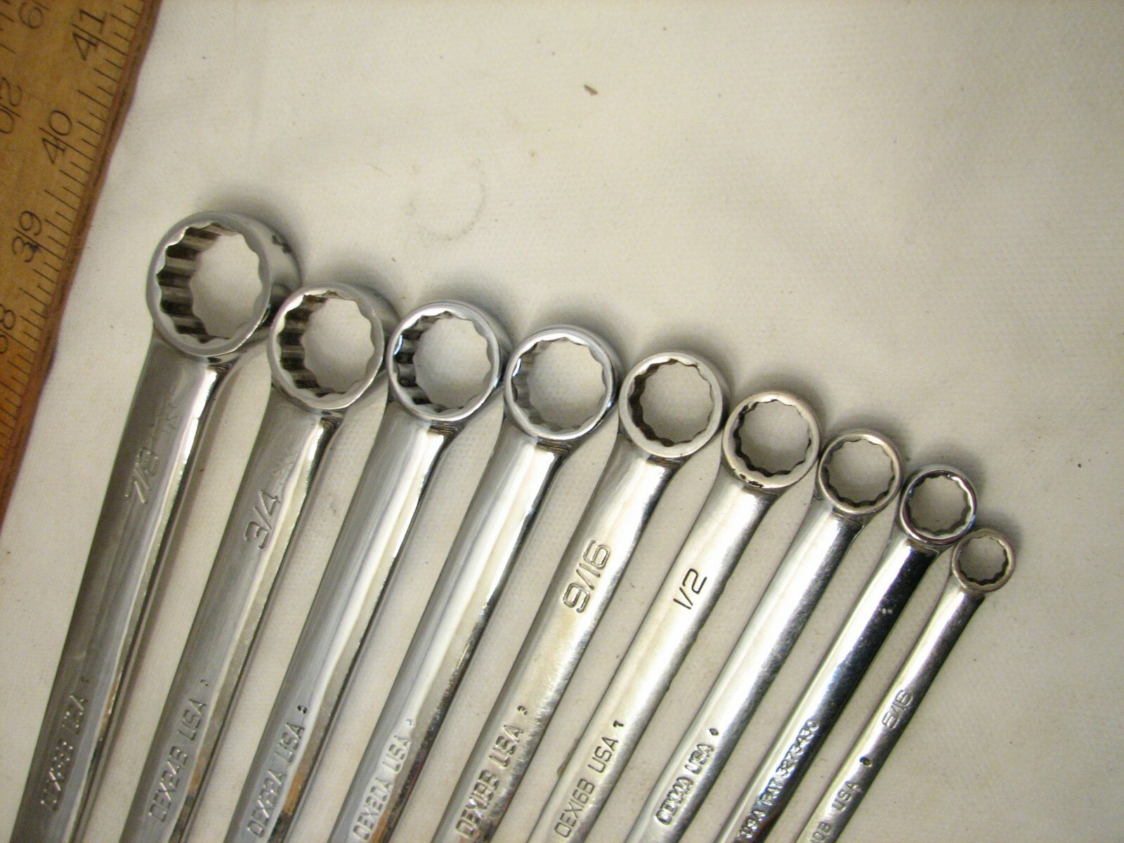 Set 9 Snap-On Combination OEX SAE Wrenches 5/16 – 7/8″ OEXA OEXB Open Box End