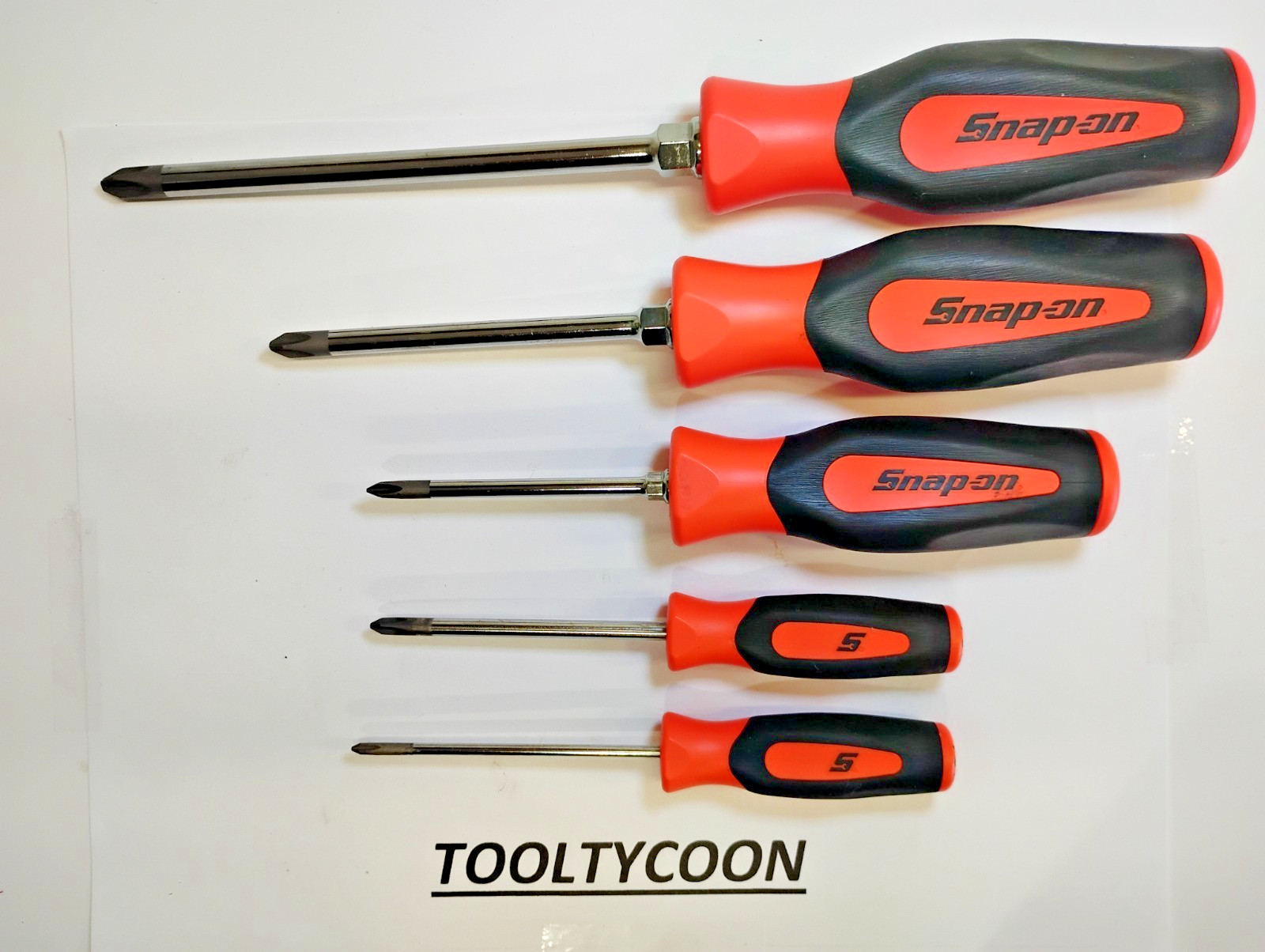 Snap-on Tools NEW 5pc ORANGE Soft Grip ALL PHILLIPS TIP Screwdriver Set SGDP50BO