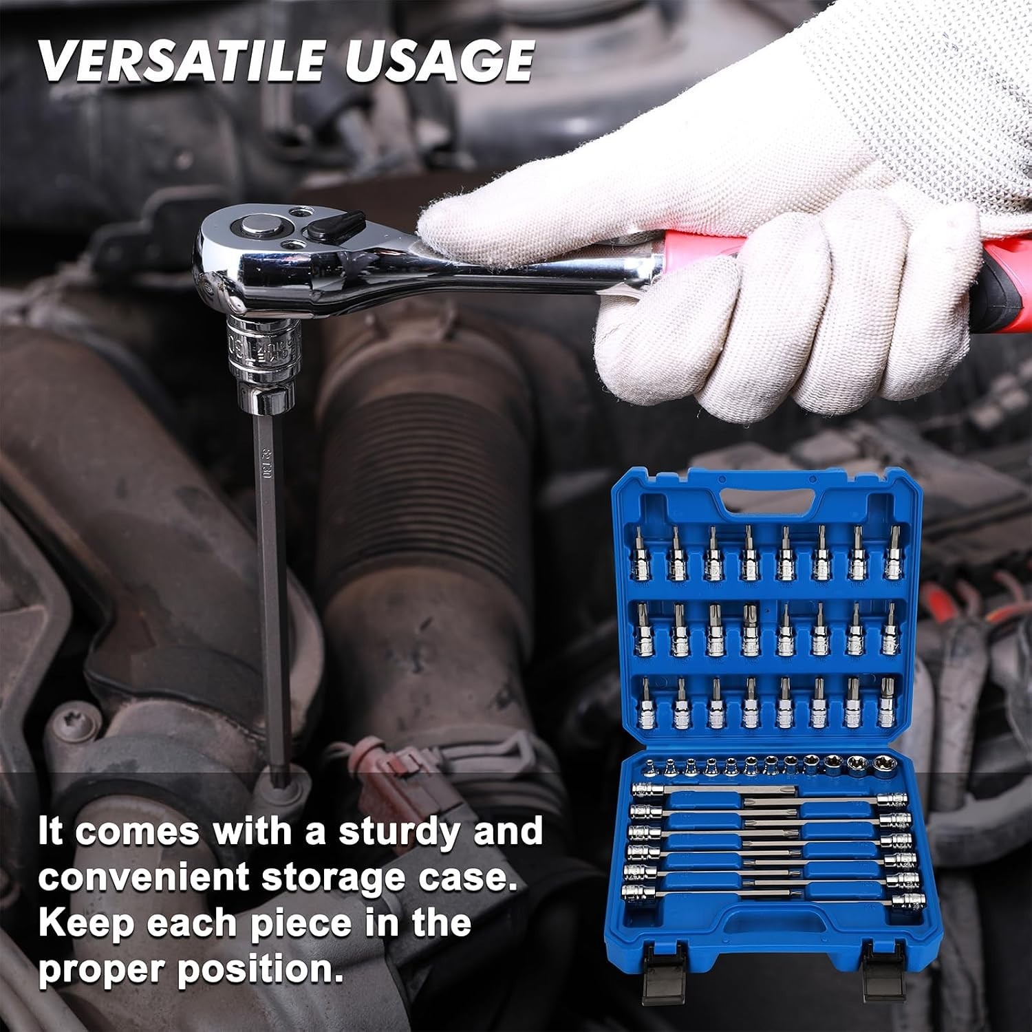 48-Piece Extra Long 3/8″ Drive Master Torx Socket Set – CR-V & S2 Steel