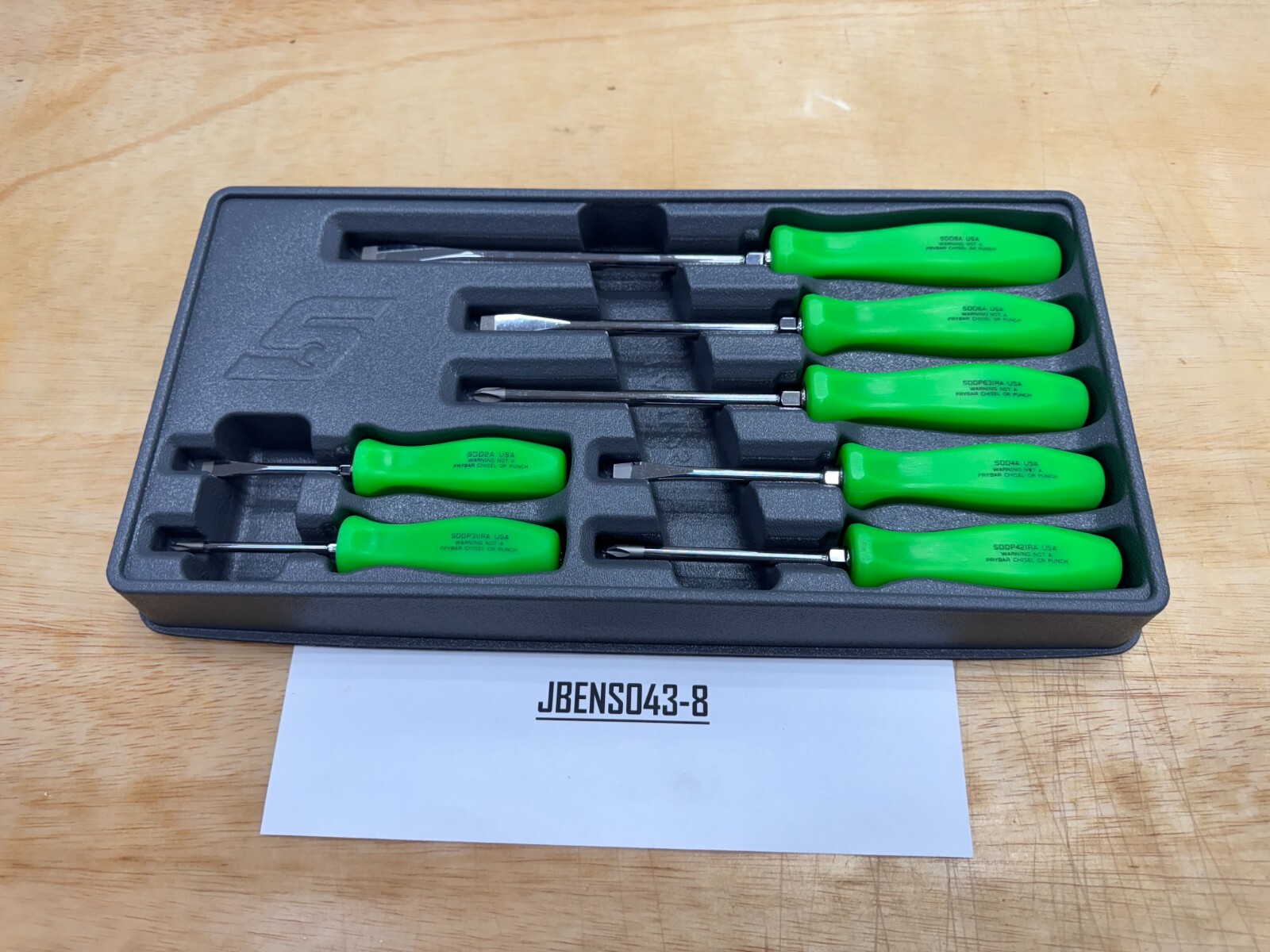 Snap-on Tools RARE RACING GREEN 7pc Hard Grip Combo Screwdriver Set SDDX70ARG