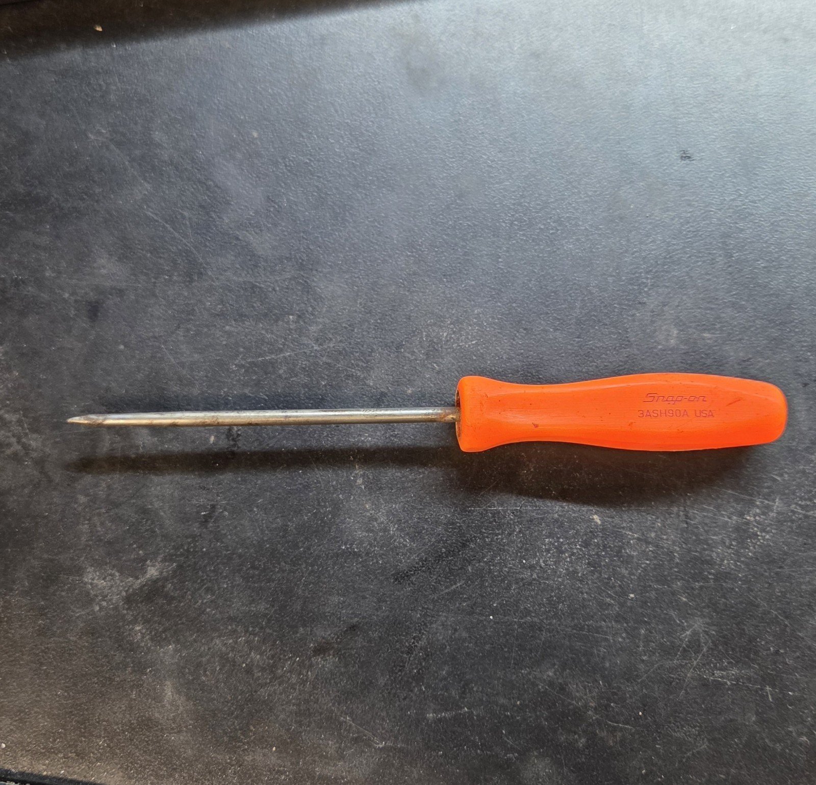 Snap-on Tools 3ASH90A 5.5″ Straight Pick Awl Orange Hard Handle USA And Pouch