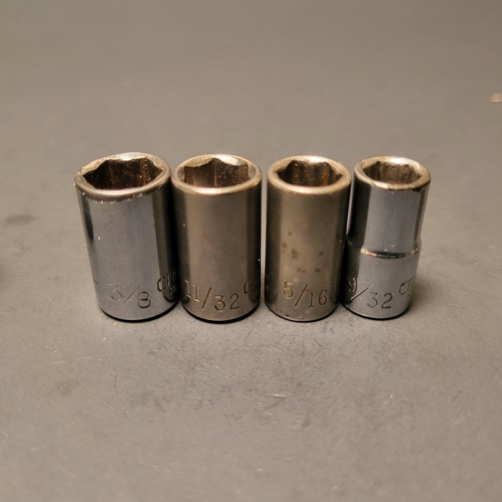 Craftsman made in USA 11 piece 1/4” drive socket set 9/16” to 5/32” 6 point
