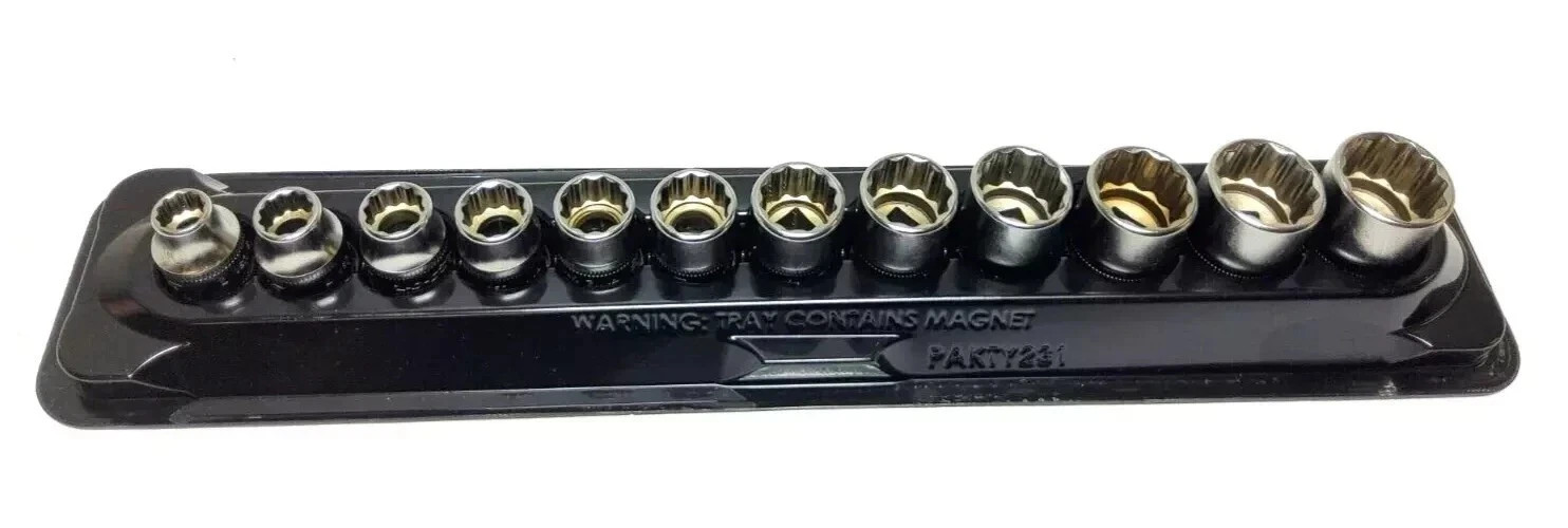 Snap-on 3/8″ drive 8 thru 19 mm 12-point Shallow Socket Set 212FMY Sealed NEW