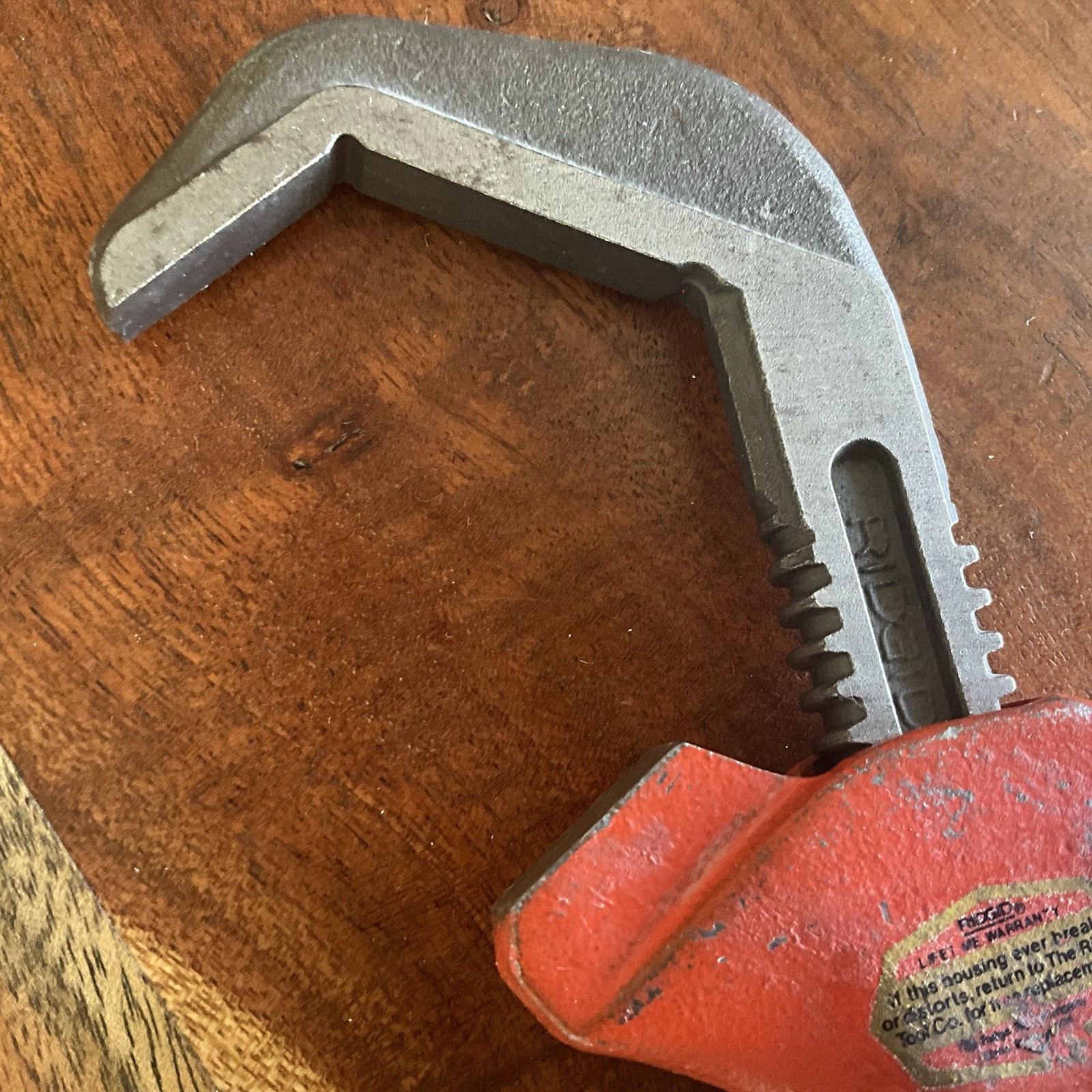 Ridgid Model E-110 Offset Hex Smooth Jaw Pipe Wrench, Red, American Made