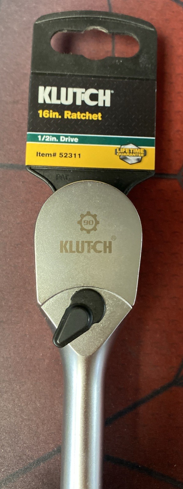 Klutch 1/2” Drive Ratchet 16” Long 90 Tooth Aluminum Handle 52311