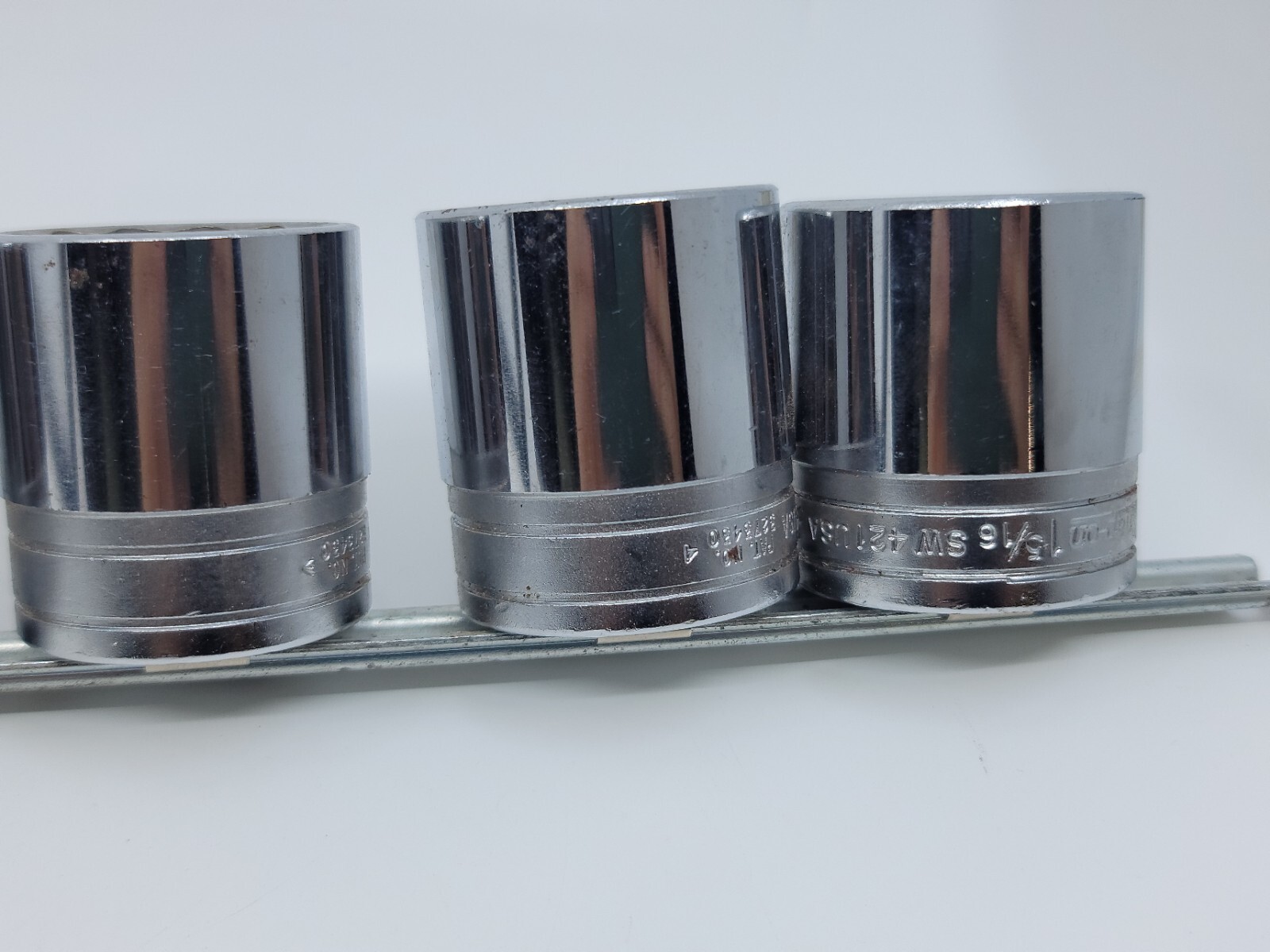 Snap On Tools 1/2″ Drive SW261-SW421 12 Point SAE Shallow Socket 9Pcs USA