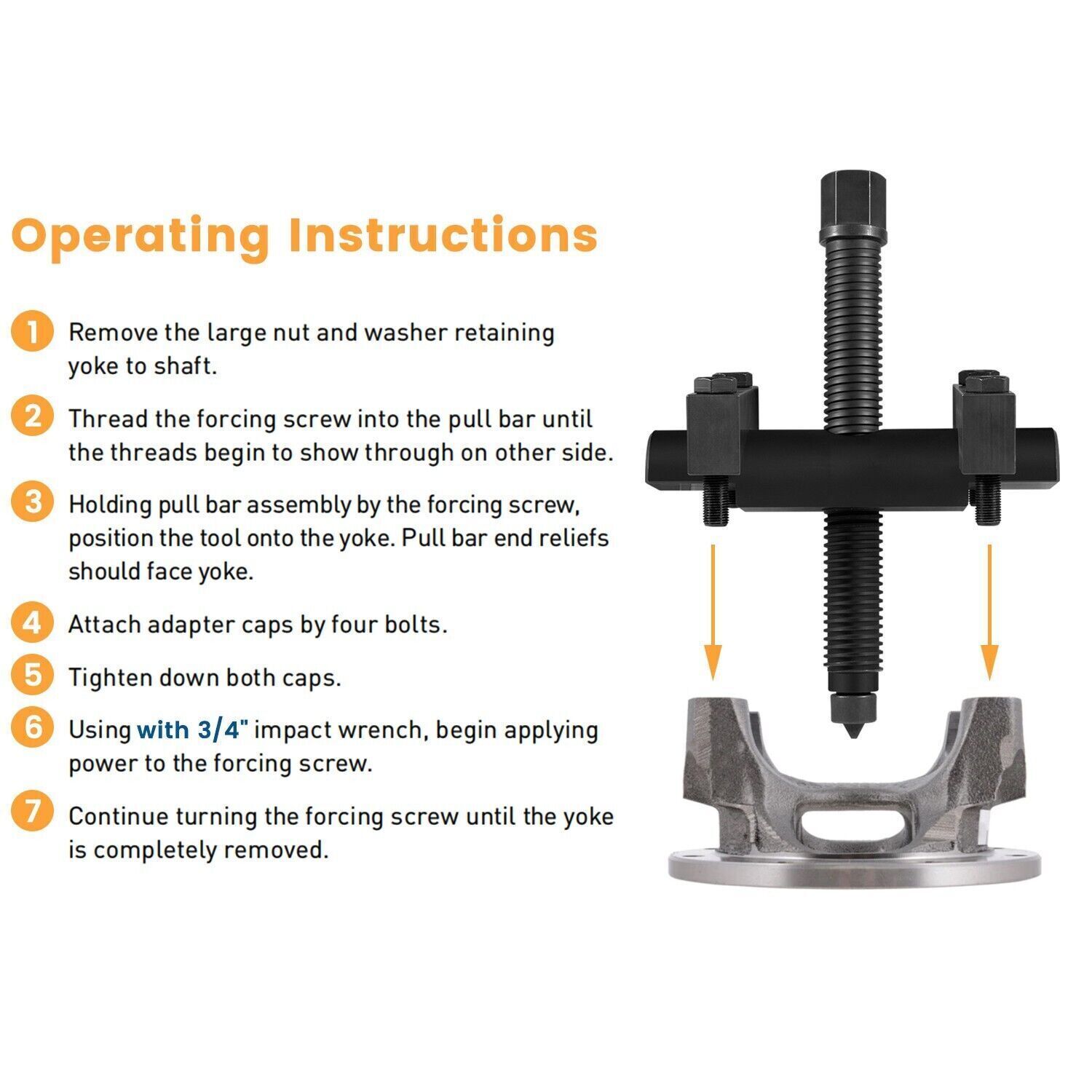 10803 Yoke Puller Tool for Class 6-8 Trucks & Equipment Spicer Meritor 1610 1710