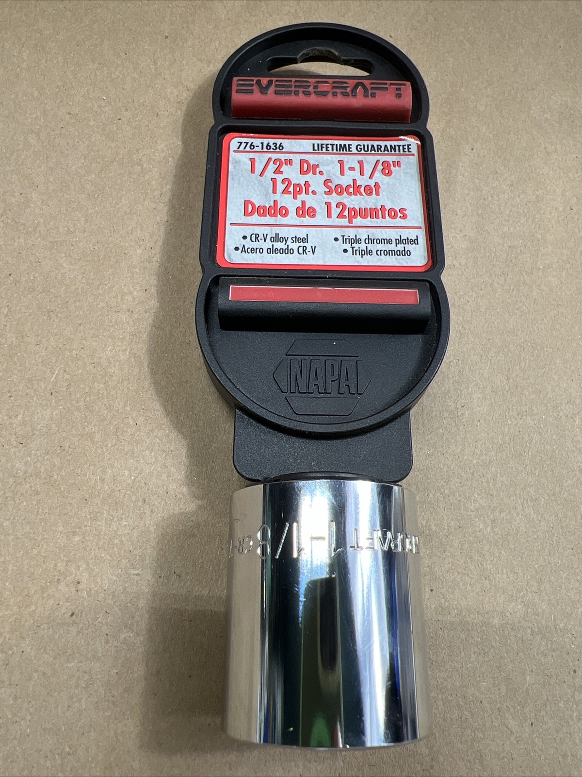 Evercraft NAPA 1-1/8” 12 Point Socket 1/2” Drive Lifetime Guarantee