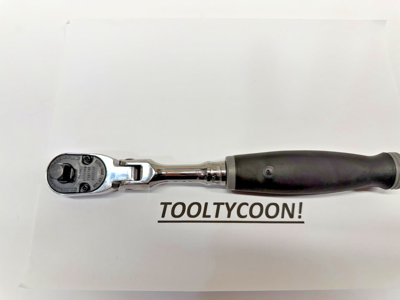 Snap-on Tools NEW DARK TITANIUM Soft Grip 3/8″ Drive Flex Head Ratchet FHF80ADT