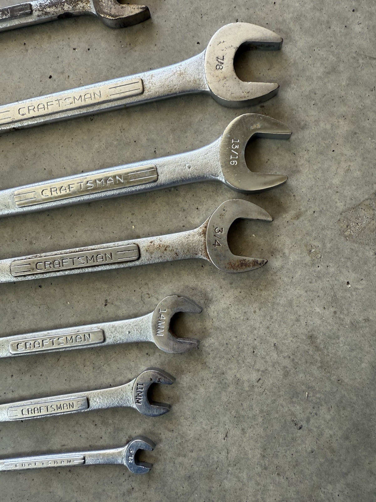 23 Piece Lot of Craftsman (& Sears) Wrenches – Combination – Various Sizes/Used