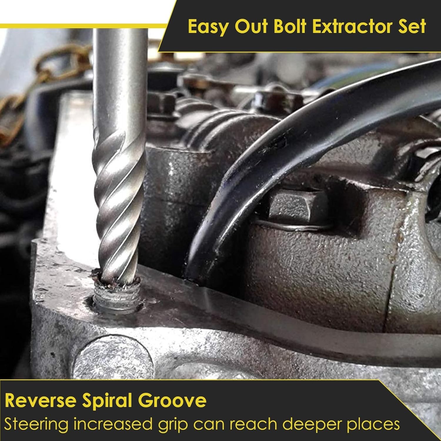 Efficient 9-Piece Reverse Drill Extractor Set – Removes Broken Screws Easily
