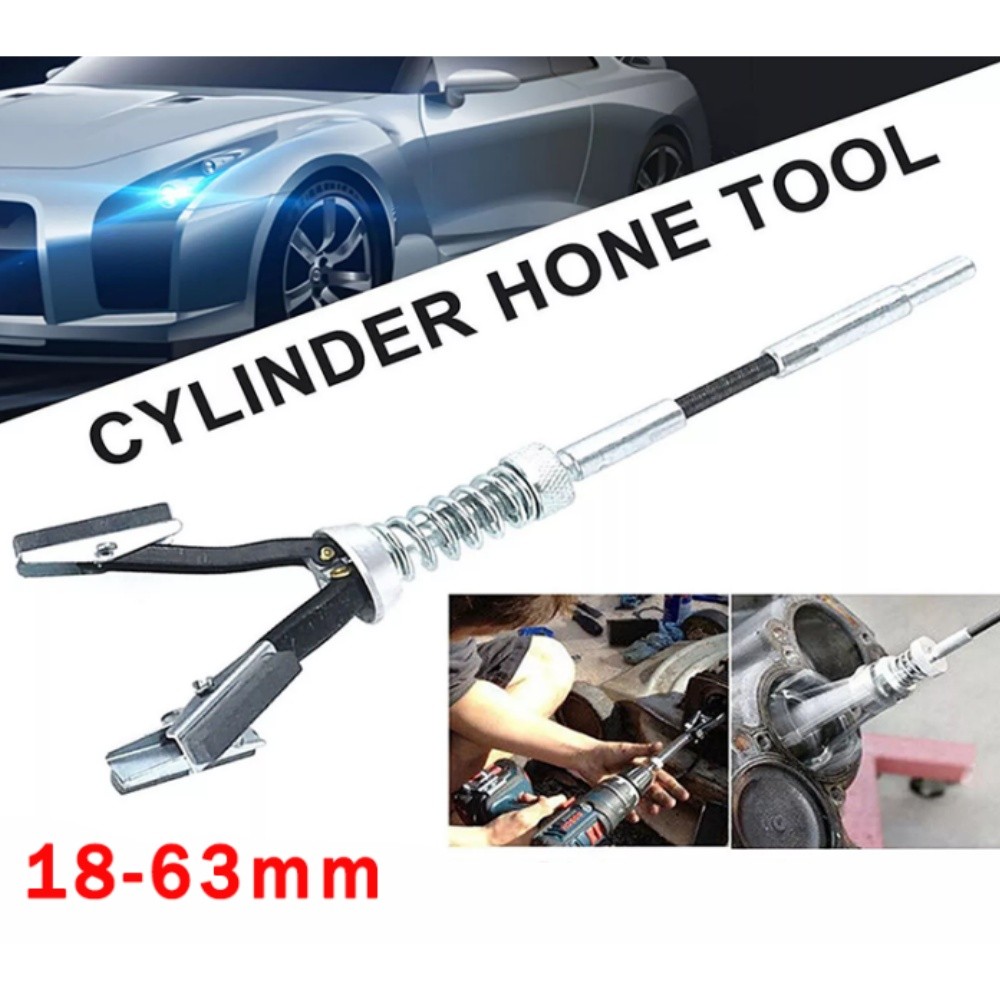 1/8″ Wide Car Engine Brake Cylinder Hone Flex Shaft Bore Honing Tool 18-63mm Kit