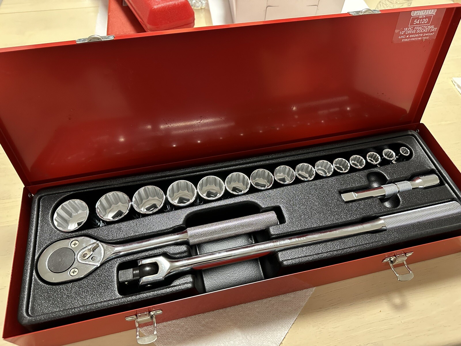 Proto Socket Set 54120 1/2″ DR 18pc Set NEW NEVER USED