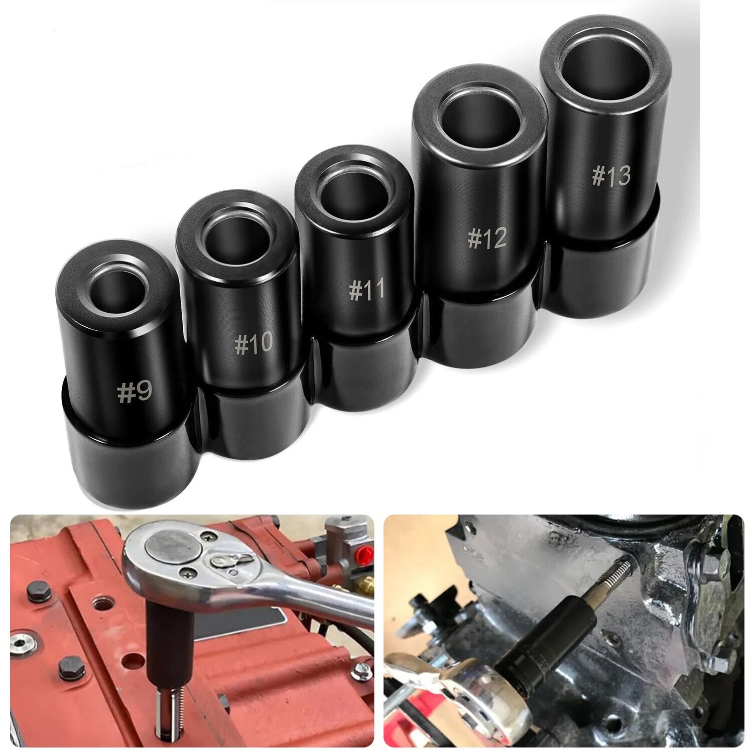 71670 Tap Socket Set For 5/8″, 11/16″, 3/4″, 7/8″, 1″ Taps(16mm-25mm) 1/2″ Drive
