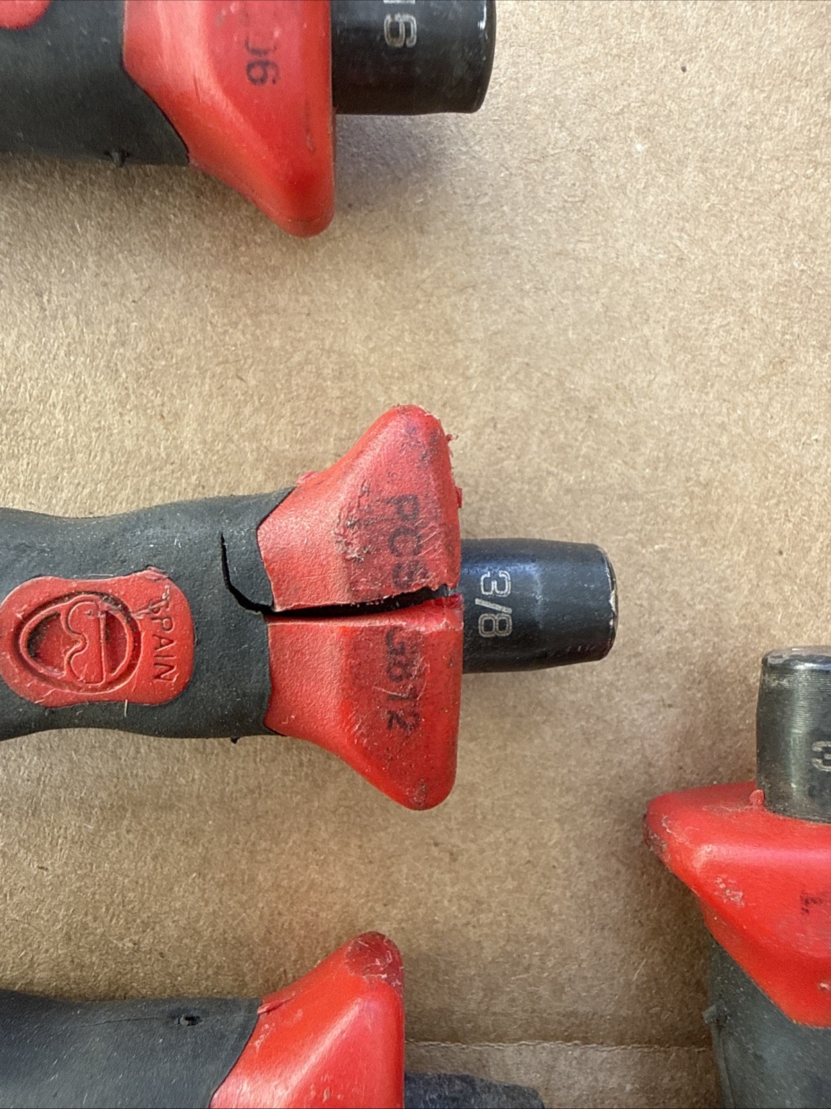 SNAP-ON 9PC Red SOFT GRIP PUNCH AND CHISEL SET #PPCSG710