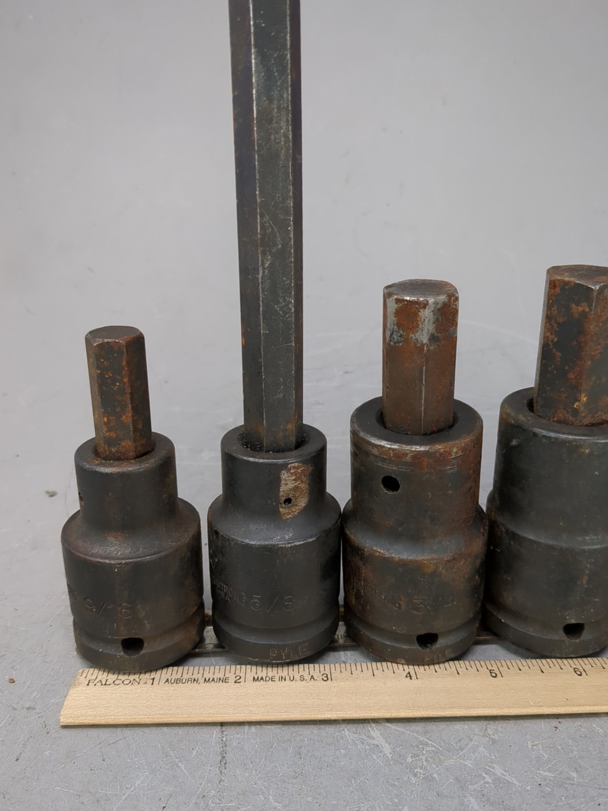 Armstrong 5 Pc XL Impact Hex Bit Socket Set 3/4″ Drive Rail SAE USA 9/16 To 1″
