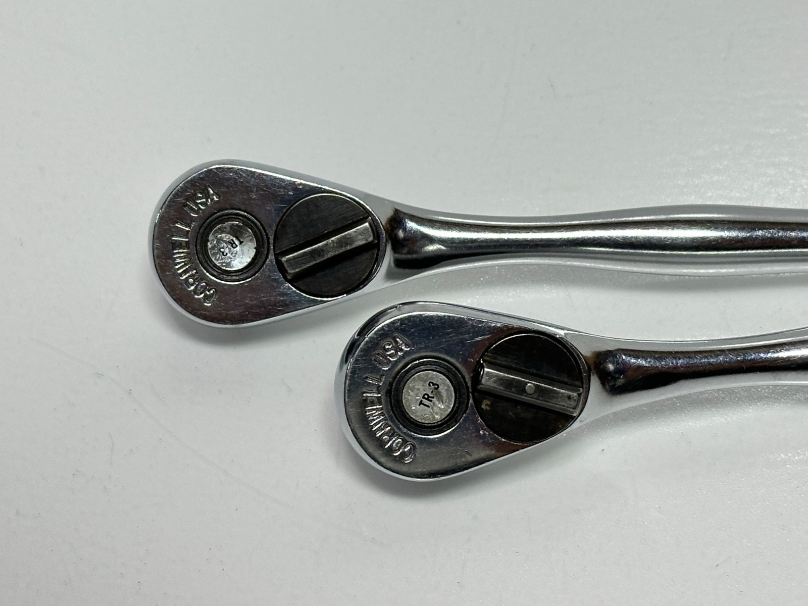 Cornwell Tools USA 2pc TR3 1/4″ Drive Chrome Handle Ratchet Pair Set Lot