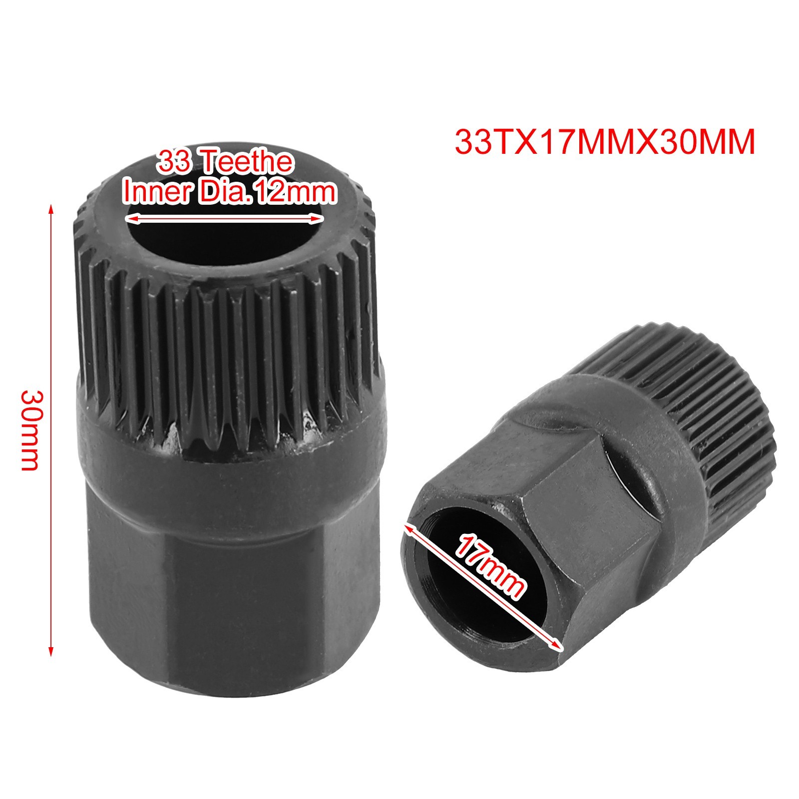 Pulley Removal Tool 1Pieces 33 Tooth Alternator Approx.17*33*30mm Clutch