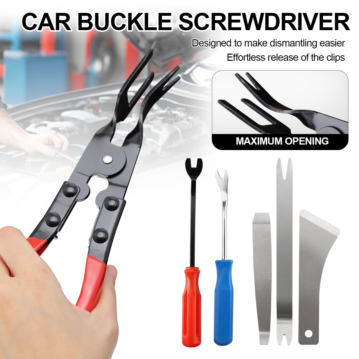 6pcs Car Door Trim Removal Tool Pry Panel Dash Radio Body Clip Installer Kit Set