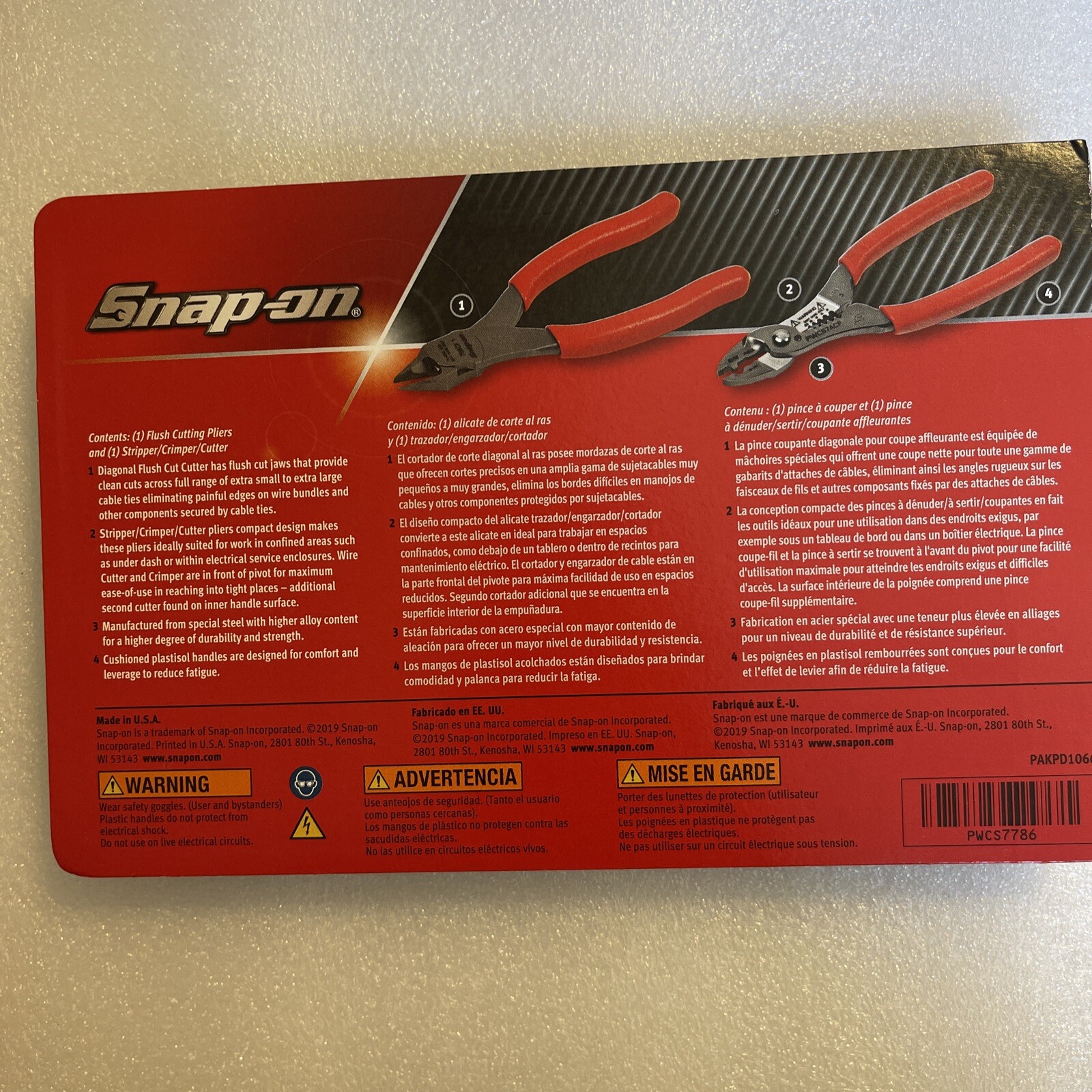 snap on Plastic Tray For 7” Wire Stripper And Flush Cutters In NEW