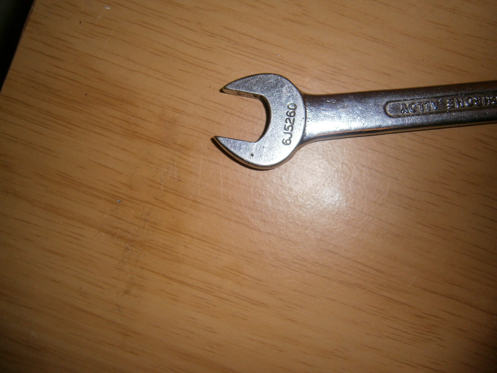 Vintage silver tone spanner. 3/8BS 5/16W & 5/16BS 1/4W ends (E6a)