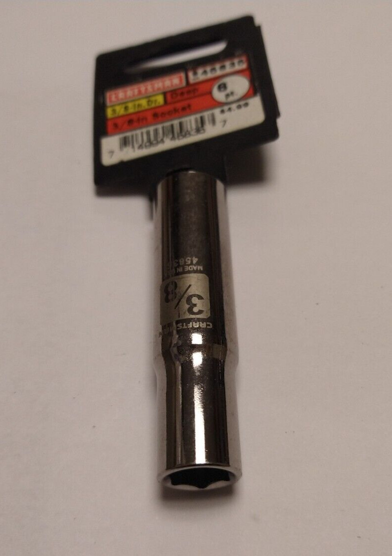 Craftsman 3/8″ Drive 3/8″ 6 Pt Deep Socket SAE Easy Read 45835 USA NOS