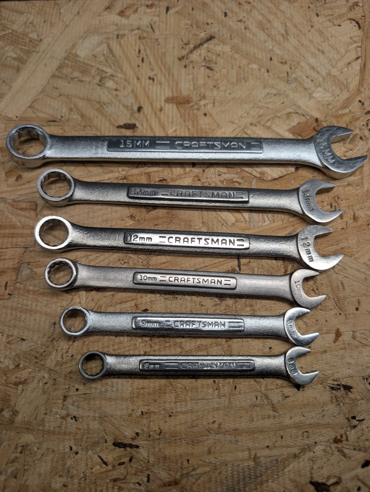 Craftsman 6 Pc Open End Wrenches METRIC 8mm-15mm Made in the USA