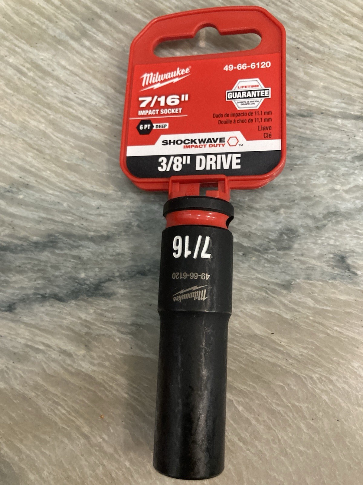 Milwaukee 49-66-6120 SHOCKWAVE Impact Duty 3/8 Drive 7/16 in. Deep 6 Point Socke