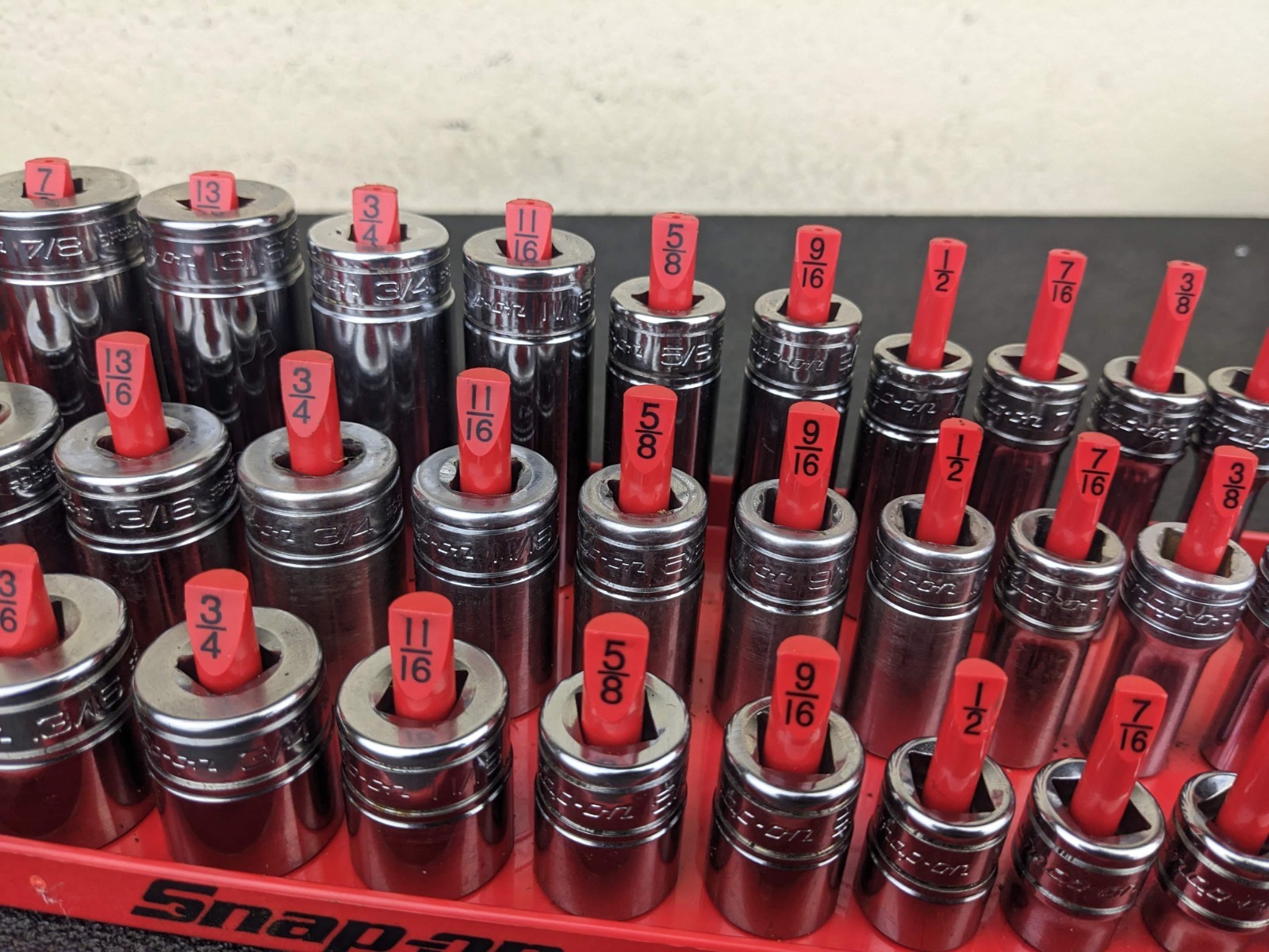 #bo723 Snap On USA 39pc 3/8″ Drive SAE 6 Point Shallow Semi Deep MASTER SET