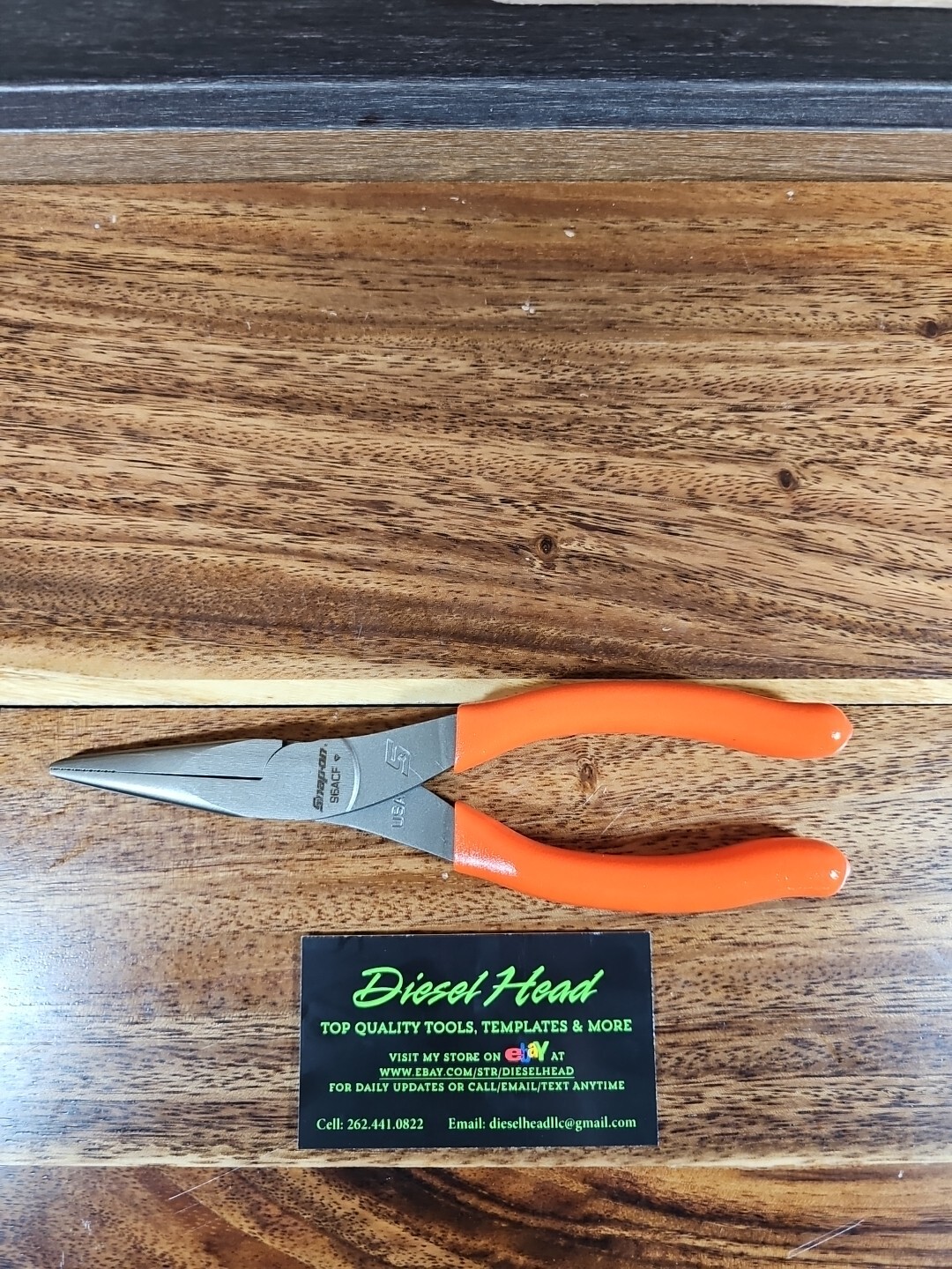 *NEW* Snap On 96ACF – 8″ Talon Grip™ ORANGE NEEDLE Nose Pliers FREE SHIPPING