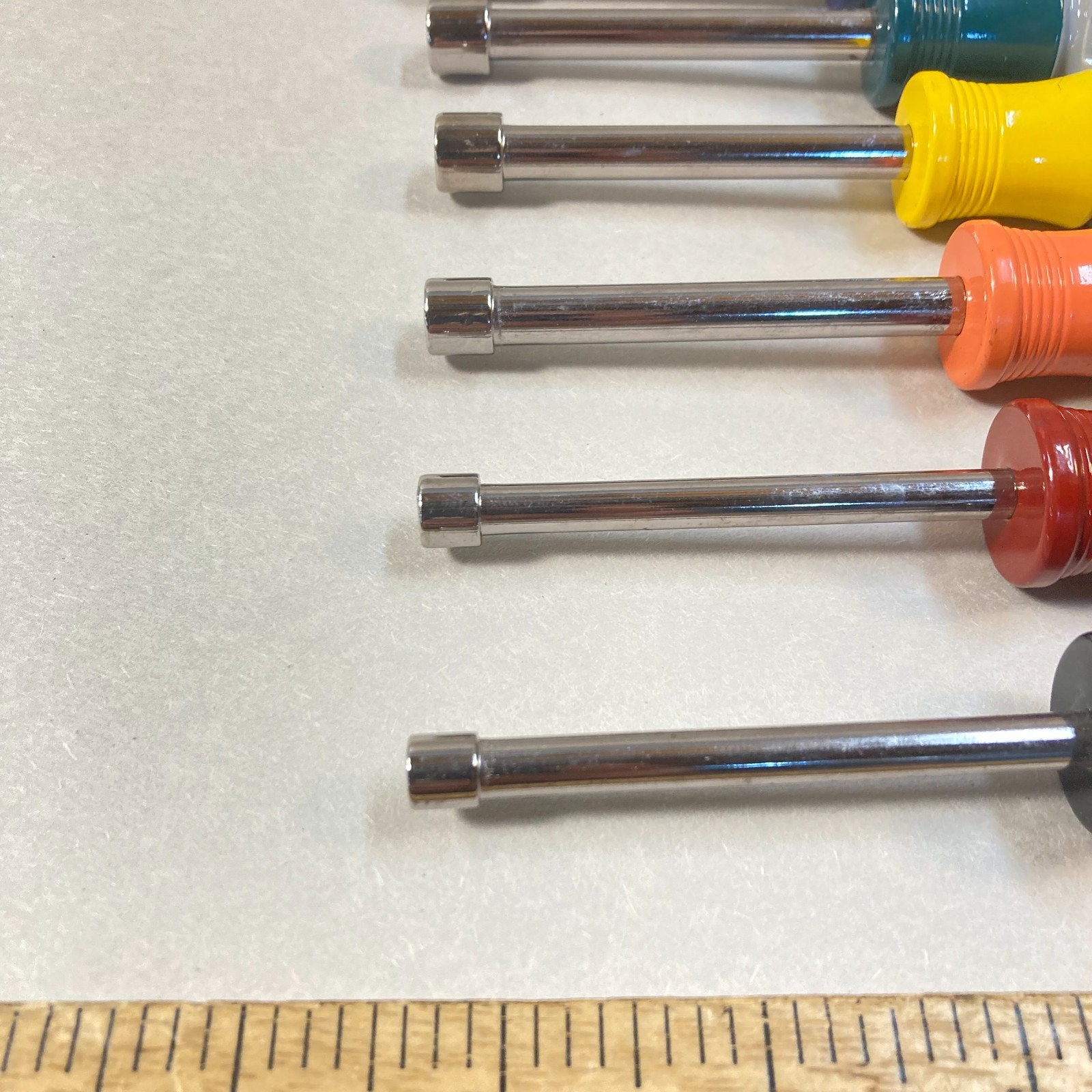 Vintage Craftsman Nut Driver Set 7 Pc Metric Ball End Color Coded USA
