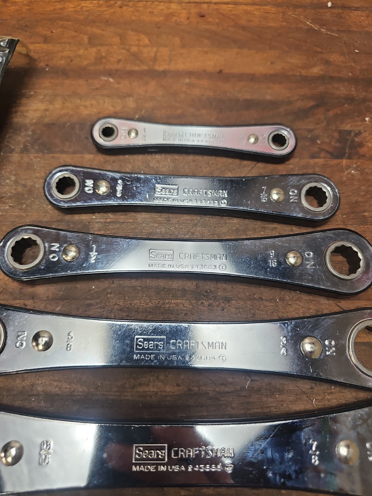PP4- CRAFTSMAN 5Pc. BOX END RATCHETING WRENCH SET~ 9-4368 W/POUCH USA