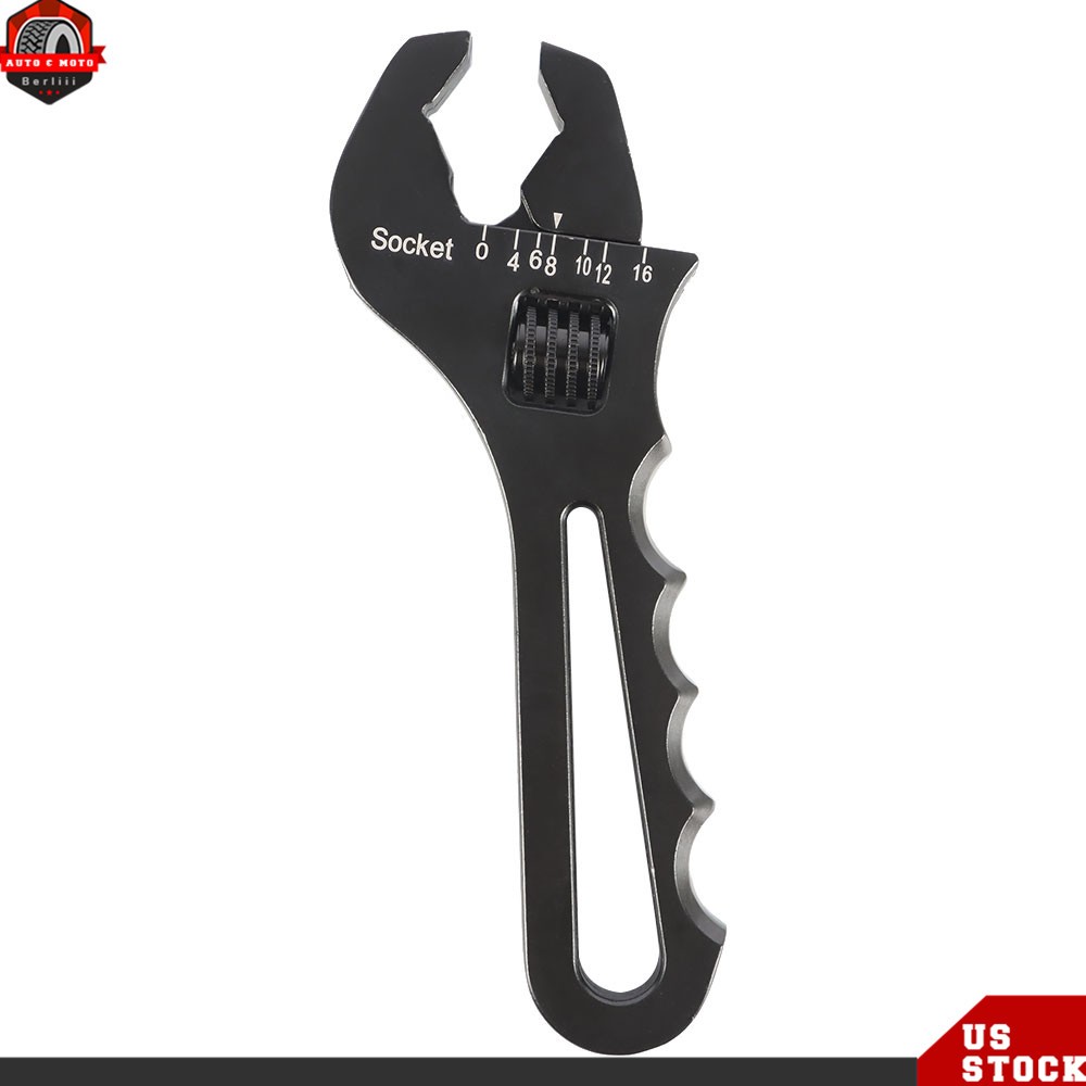 Pair 3AN-16AN Adjustable Wrench Black Aluminum Tool Spanner For Hose End Fitting
