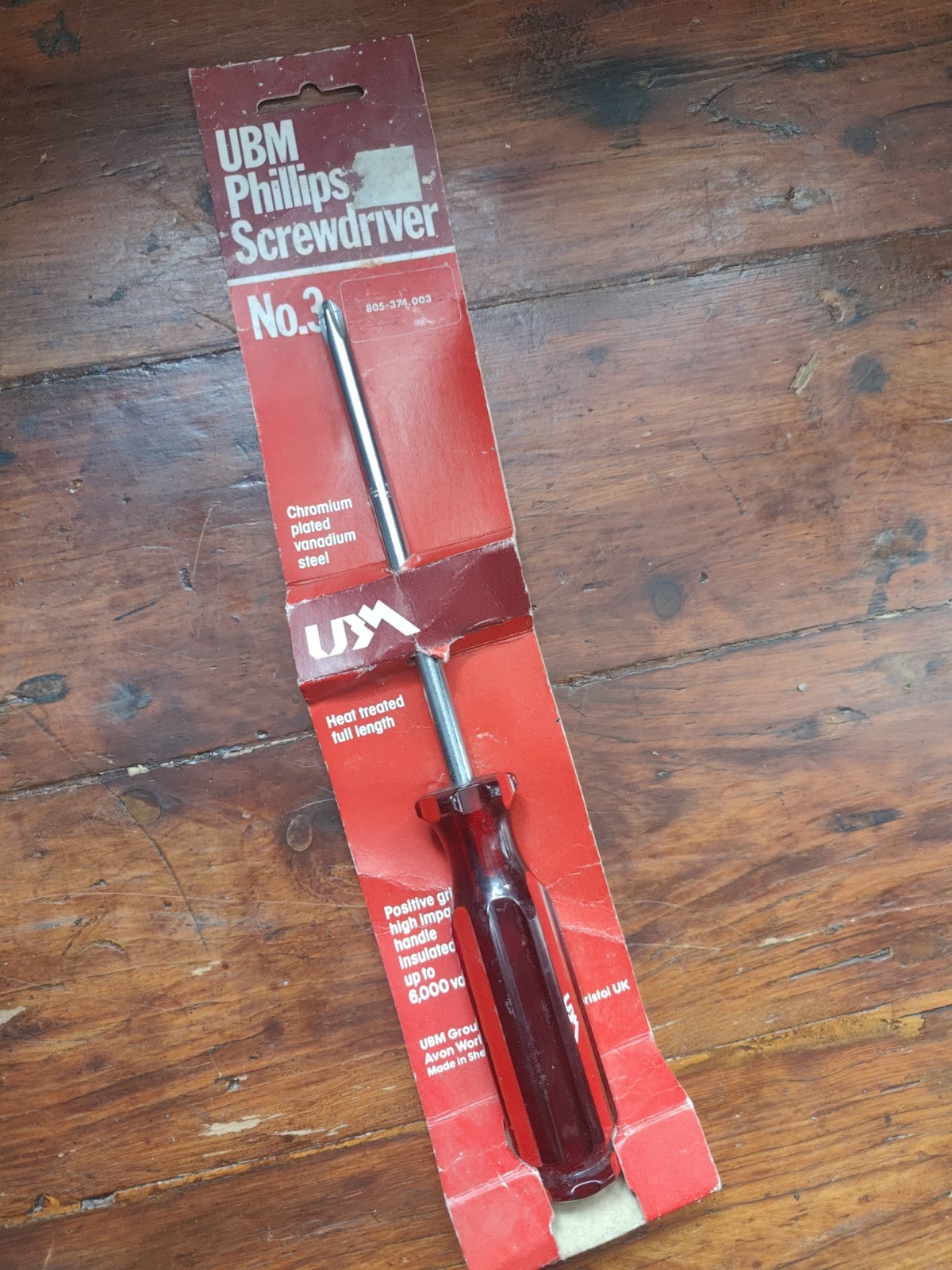 UBM Pozidriv Screwdriver No.3 Chromium Plated Vanadium Steel Insulated 6000V
