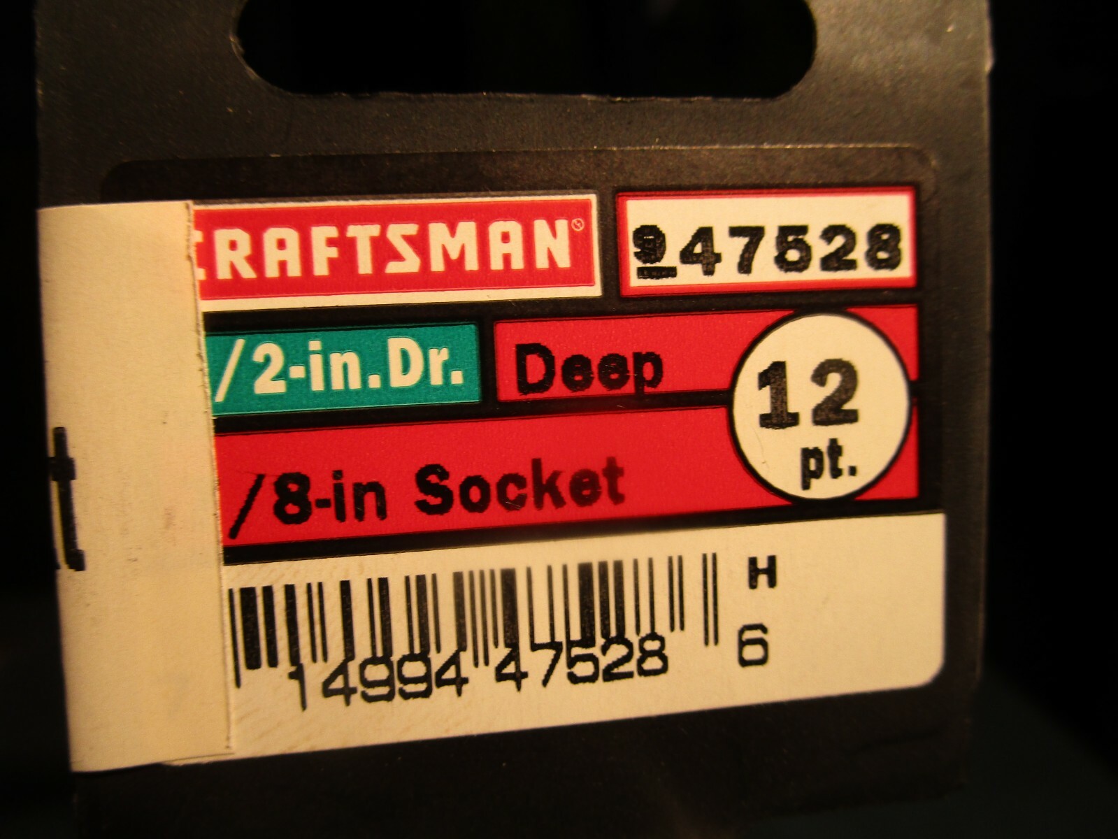 Craftsman 9-47528 7/8″ 12Pt 1/2″ Drive Deep Socket