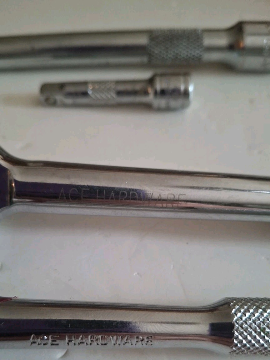 Vintage ACE HARDWARE 1/4-3/8 RACHETS WITH 2 EXTENSIONS 1 ACE 1 TRUE CRAFT