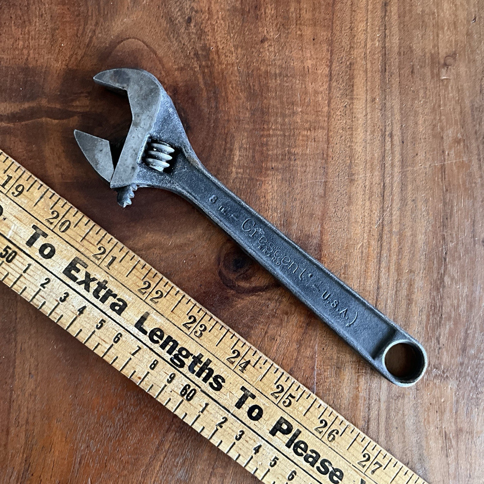 Vintage Crescent 8″ Adjustable Wrench Crestoloy Steel Made In USA