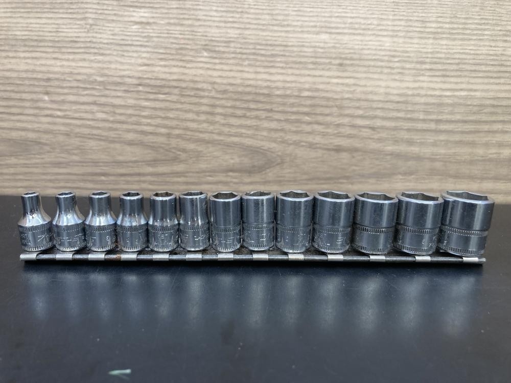 Snap-on TMM Series 1/4″ Drive 6pt Metric Shallow Socket 13pc Set [Used]