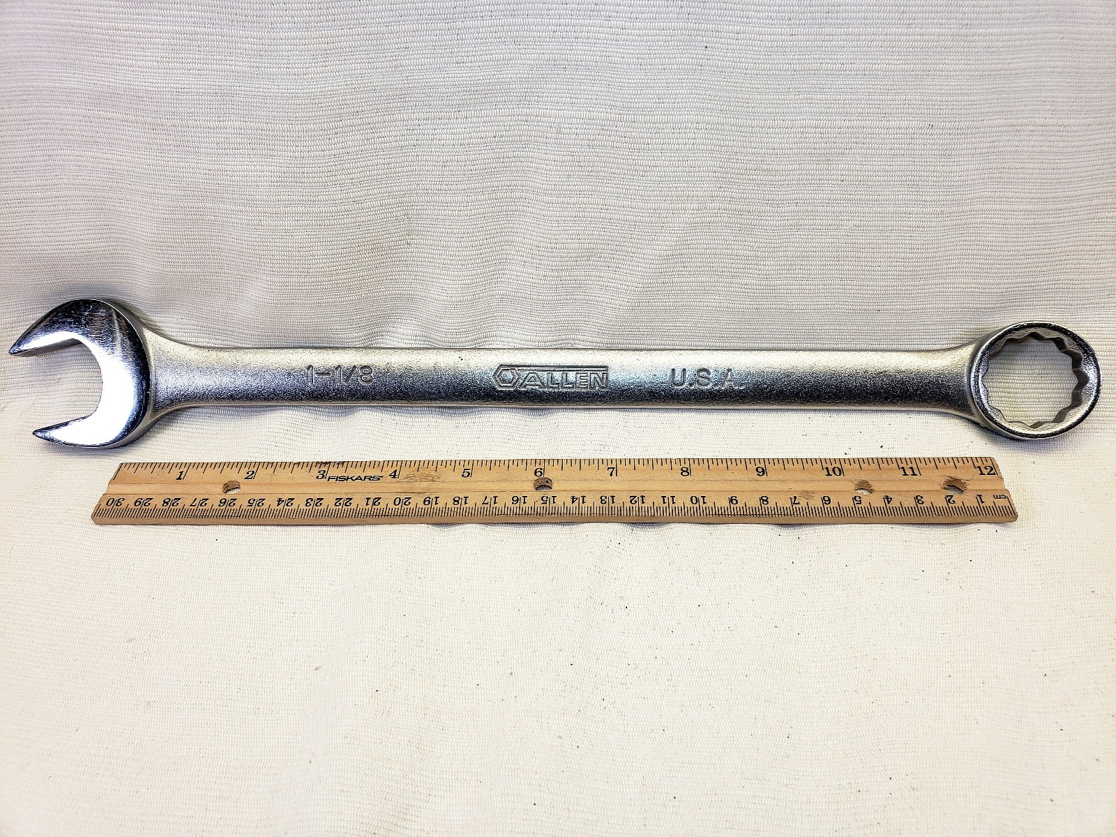 ALLEN TOOLS USA 20220 Combination Wrench 1-1/8″ 12-Point Satin Chrome Finish