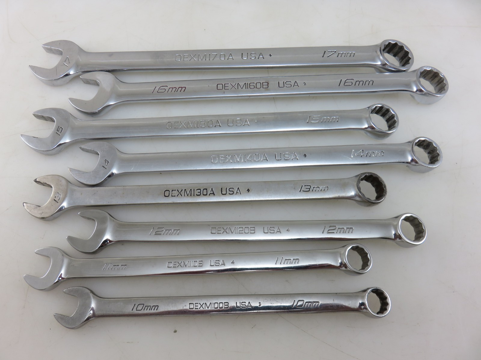 Snap-On METRIC OEXM Series Combination Wrench 8pc Set 10mm-17mm