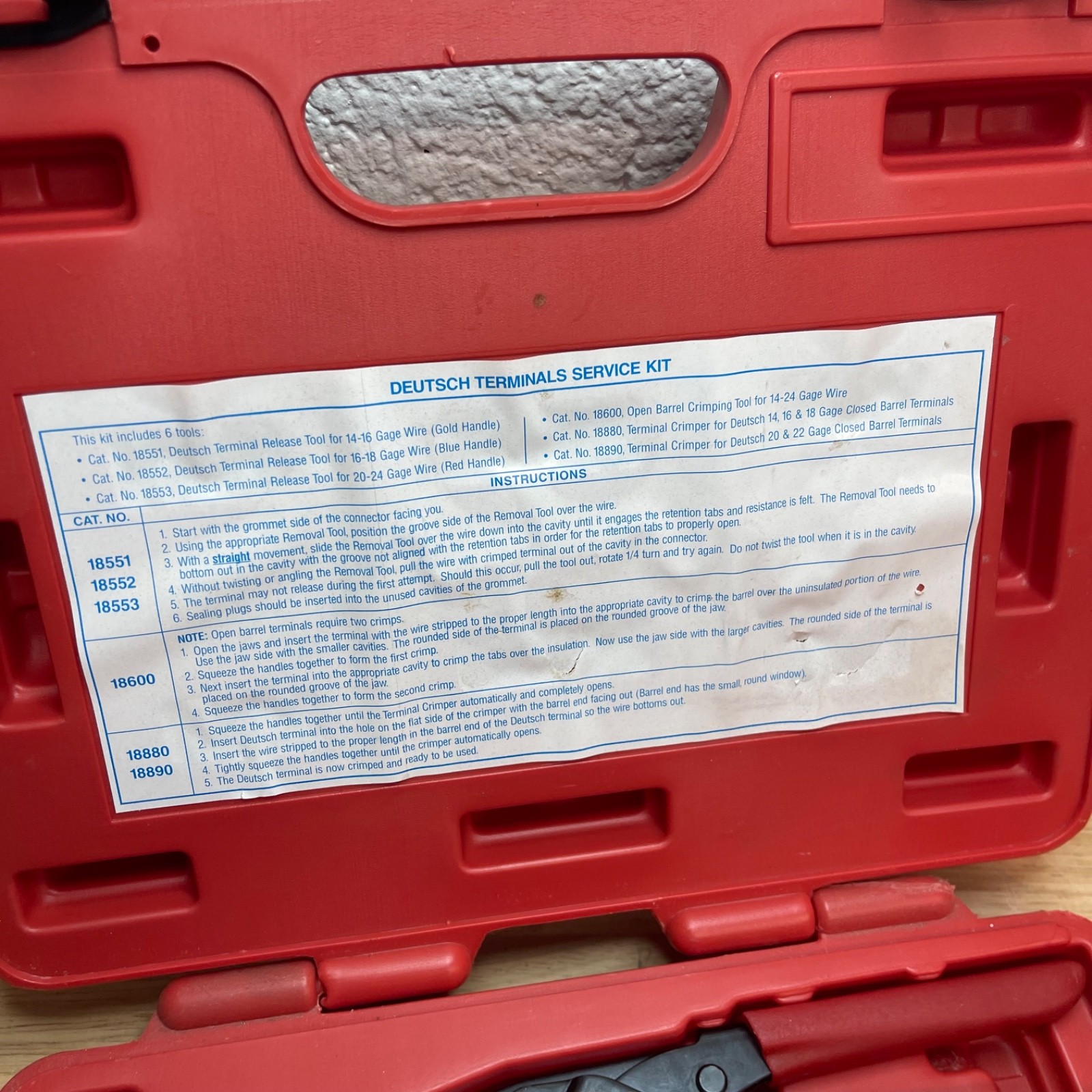 Tool Aid S&G (18650) Deutsch Terminal Service Kit READ